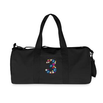Flowers 3 - Recycelte Canvas-Sporttasche von Stanley/Stella - Schwarz - Vorne