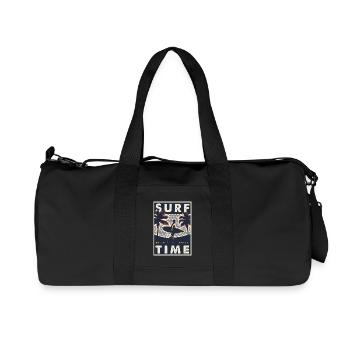 Surfer Time Retro Waves - Recycled Canvas Sports Bag by Stanley/Stella - black - Front