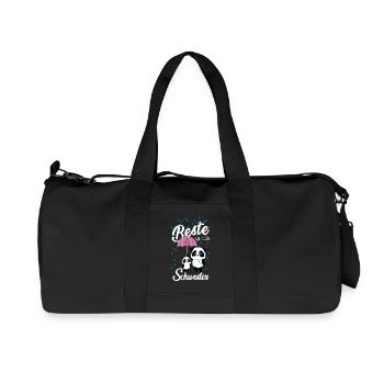 Beste große Schwester Panda Geschwister Mädchen - Recycelte Canvas-Sporttasche von Stanley/Stella - Schwarz - Vorne