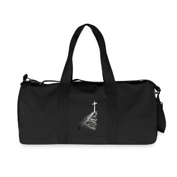 Croix blanche avec ombre - Sac de sport en toile recyclée Stanley/Stella - noir - Devant