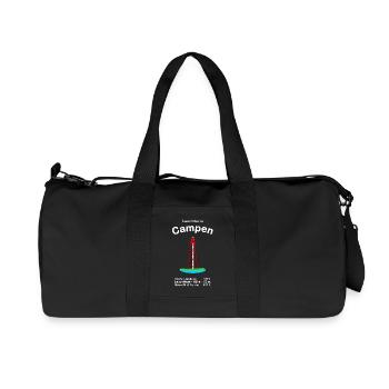 Leuchtturm Campen an der Ems Nordsee Handzeichnung - Recycelte Canvas-Sporttasche von Stanley/Stella - Schwarz - Vorne