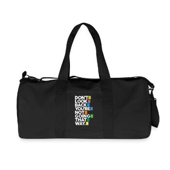 Ne regardez pas en arrière (sombre) - Sac de sport en toile recyclée Stanley/Stella - noir - Devant