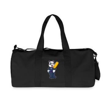 Panda Cricket Cricket Bat - Recycled Canvas Sports Bag by Stanley/Stella - black - Front