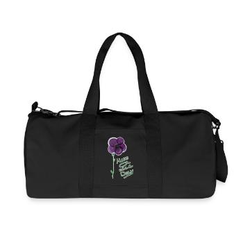 Floral Motif with Handwritten Greeting - Recycled Canvas Sports Bag by Stanley/Stella - black - Front