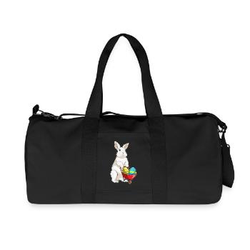 Œufs de Pâques de Bunny - Sac de sport en toile recyclée Stanley/Stella - noir - Devant