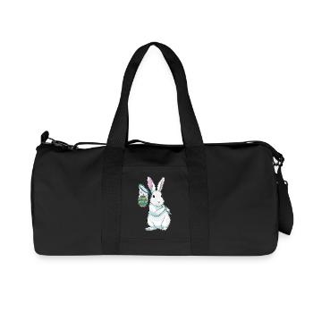 Bunny Easter Fishing - Recycled Canvas Sports Bag by Stanley/Stella - black - Front
