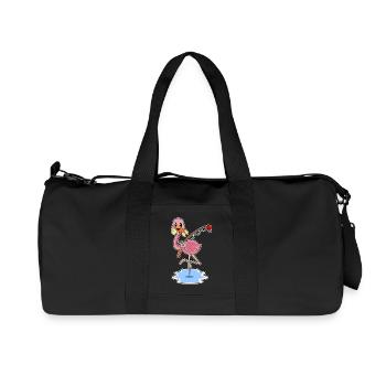 Flamingo Angler Fisch Angeln - Recycelte Canvas-Sporttasche von Stanley/Stella - Schwarz - Vorne