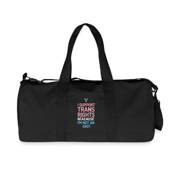 Je soutiens les droits des trans - Sac de sport en toile recyclée Stanley/Stella - noir - Devant