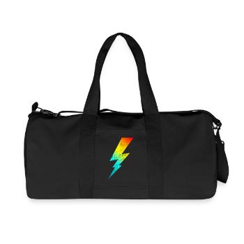 80s bolt lighting classic - Recycelte Canvas-Sporttasche von Stanley/Stella - Schwarz - Vorne