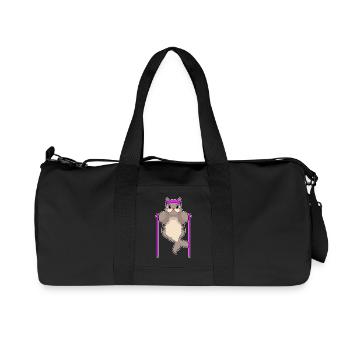 Seehund Bodybuilder Klimmzüge Bodybuilding - Recycelte Canvas-Sporttasche von Stanley/Stella - Schwarz - Vorne