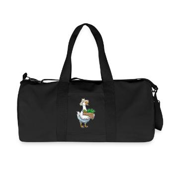 Ente Landwirt Obst Bauernhof - Recycelte Canvas-Sporttasche von Stanley/Stella - Schwarz - Vorne