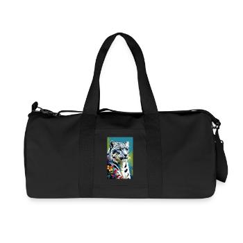 Snow Leopard | Leopard | Predator - Recycled Canvas Sports Bag by Stanley/Stella - black - Front