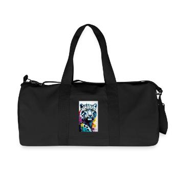 Léopard des neiges | Léopard | Prédateur - Sac de sport en toile recyclée Stanley/Stella - noir - Devant