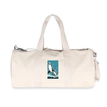 Shark | Great White Shark | Sea Creature | Fish - Recycled Canvas Sports Bag by Stanley/Stella - natural - Front