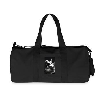 Shark | Great White Shark | Sea Creature | Fish - Recycled Canvas Sports Bag by Stanley/Stella - black - Front