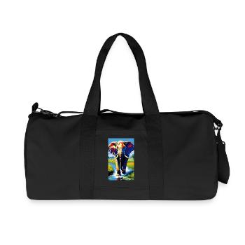 Elephant | Wild Animal | Africa | Children's motifs - Recycled Canvas Sports Bag by Stanley/Stella - black - Front