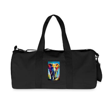 Elephant | Wild Animal | Africa | Children's motifs - Recycled Canvas Sports Bag by Stanley/Stella - black - Front