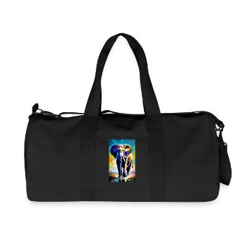 Elephant | Wild Animal | Africa | Children's motifs - Recycled Canvas Sports Bag by Stanley/Stella - black - Front
