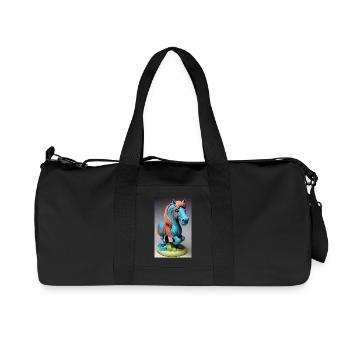 Pferd | reiten | Tier | Reittier | Bunt - Recycelte Canvas-Sporttasche von Stanley/Stella - Schwarz - Vorne