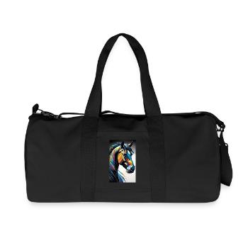 Pferd | reiten | Tier | Reittier | Bunt - Recycelte Canvas-Sporttasche von Stanley/Stella - Schwarz - Vorne