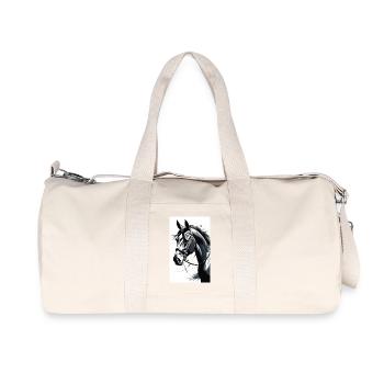 Pferd | reiten | Tier | Reittier | Bunt - Recycelte Canvas-Sporttasche von Stanley/Stella - Naturweiß - Vorne