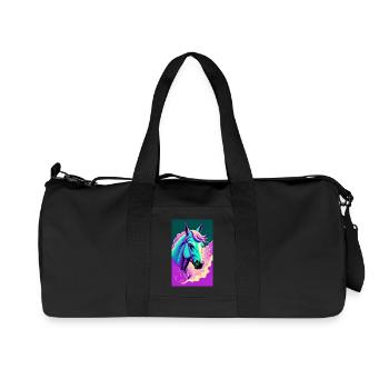 Pferd | reiten | Tier | Reittier | Bunt - Recycelte Canvas-Sporttasche von Stanley/Stella - Schwarz - Vorne