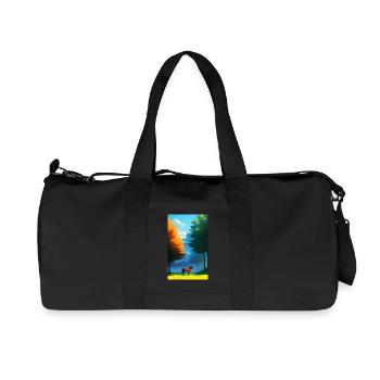 Pferd | reiten | Tier | Reittier | Bunt - Recycelte Canvas-Sporttasche von Stanley/Stella - Schwarz - Vorne