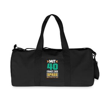 Funny 40th Birthday Gift Birthday Shirt - Recycled Canvas Sports Bag by Stanley/Stella - black - Front