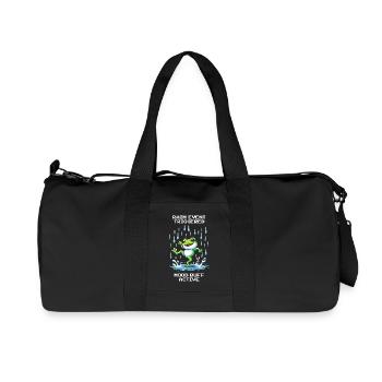 Regen-Event – Stimmungsbuff aktiv | Frosch - Recycled Canvas Sports Bag by Stanley/Stella - black - Front