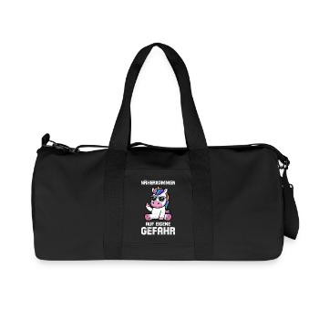 GET CLOSER AT YOUR OWN RISK Funny - Recycled Canvas Sports Bag by Stanley/Stella - black - Front