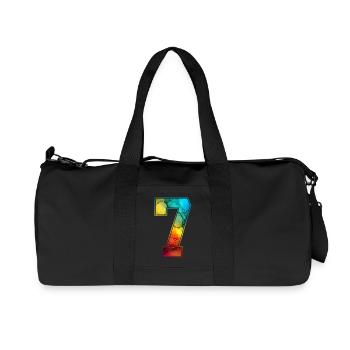 NR. 7 NUMMER 7 COLLEGE 7. GEBURTSTAG - Recycelte Canvas-Sporttasche von Stanley/Stella - Schwarz - Vorne