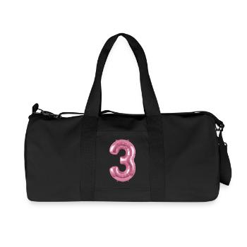 3. Geburtstag Shirt, Pinker Ballon Helium - Recycelte Canvas-Sporttasche von Stanley/Stella - Schwarz - Vorne