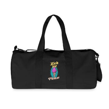 Lèche-moi s’il te plaît Eis Cream Art rétro drôle - Sac de sport en toile recyclée Stanley/Stella - noir - Devant