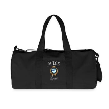 Milos Greece Coat of Arms Crown – Travel Souvenir - Recycled Canvas Sports Bag by Stanley/Stella - black - Front