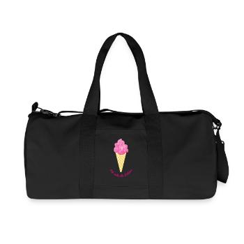 Eis Auszeit coole Quotes Waffel pink Fan Sommer - Recycelte Canvas-Sporttasche von Stanley/Stella - Schwarz - Vorne