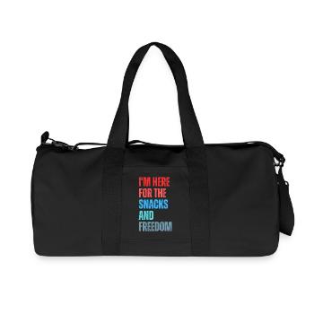 Slogan du plaisir de grignoter et liberté - Sac de sport en toile recyclée Stanley/Stella - noir - Devant