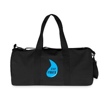 Stay Hydrated Water Drop Design – Fitness Quote - Recycelte Canvas-Sporttasche von Stanley/Stella - Schwarz - Vorne