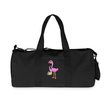 Flamingo Musiker Saxophon Musik - Recycelte Canvas-Sporttasche von Stanley/Stella - Schwarz - Vorne