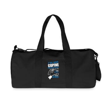 "Copine magnifique flingue - pelle - alibi" - Sac de sport en toile recyclée Stanley/Stella - noir - Devant