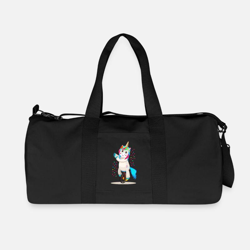 Einhorn Unicorn auf einem Einrad - Recycelte Canvas-Sporttasche von Stanley/Stella - Schwarz