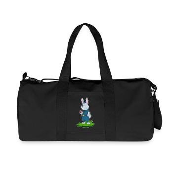 Hase Polizist Donut Polizei - Recycelte Canvas-Sporttasche von Stanley/Stella - Schwarz - Vorne