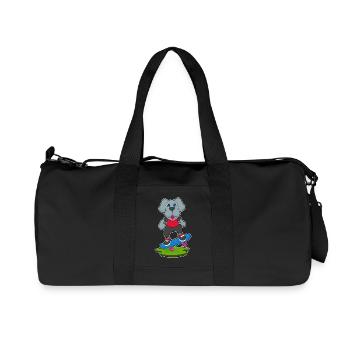 Hund Skater Skateboard - Recycelte Canvas-Sporttasche von Stanley/Stella - Schwarz - Vorne
