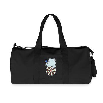 Katze Dart Dartpfeil Dartscheibe - Recycelte Canvas-Sporttasche von Stanley/Stella - Schwarz - Vorne