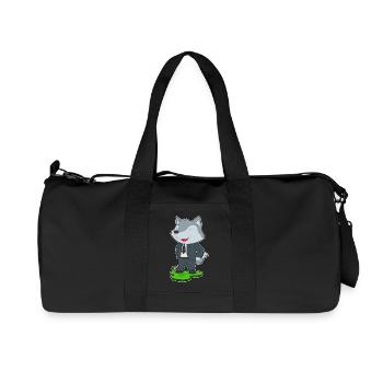 Wolf Bräutigam Krawatte Hochzeit - Recycelte Canvas-Sporttasche von Stanley/Stella - Schwarz - Vorne