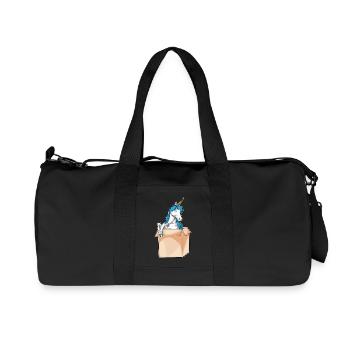 Einhorn Karton - Recycelte Canvas-Sporttasche von Stanley/Stella - Schwarz - Vorne