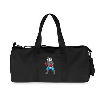 Dachs Boxer Boxhandschuhe Boxen - Recycelte Canvas-Sporttasche von Stanley/Stella - Schwarz - Vorne