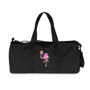 Flamingo Ostern Osterei - Recycelte Canvas-Sporttasche von Stanley/Stella - Schwarz - Vorne