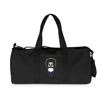 Panda Seilspringen Springseil Fitness - Recycelte Canvas-Sporttasche von Stanley/Stella - Schwarz - Vorne