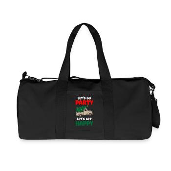 Lets Go Party Lets Get Happy Christmas - Recycelte Canvas-Sporttasche von Stanley/Stella - Schwarz - Vorne