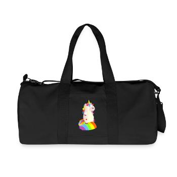 Licorne magique sur l'arc-en-ciel - 🦄 - Sac de sport en toile recyclée Stanley/Stella - noir - Devant